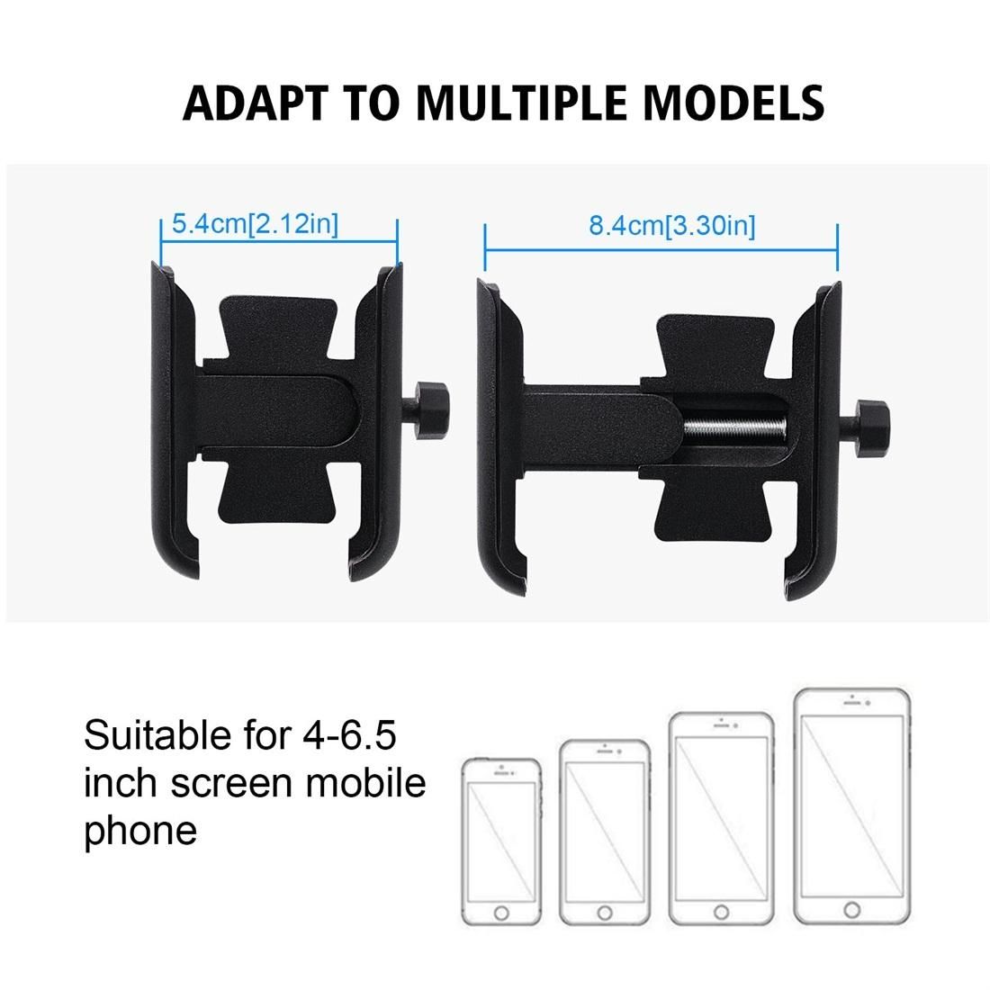 Motorcycle Rotatable Aluminium Alloy Mobile Phone Holder Bracket, Rearview Mirror Version (Silver)
