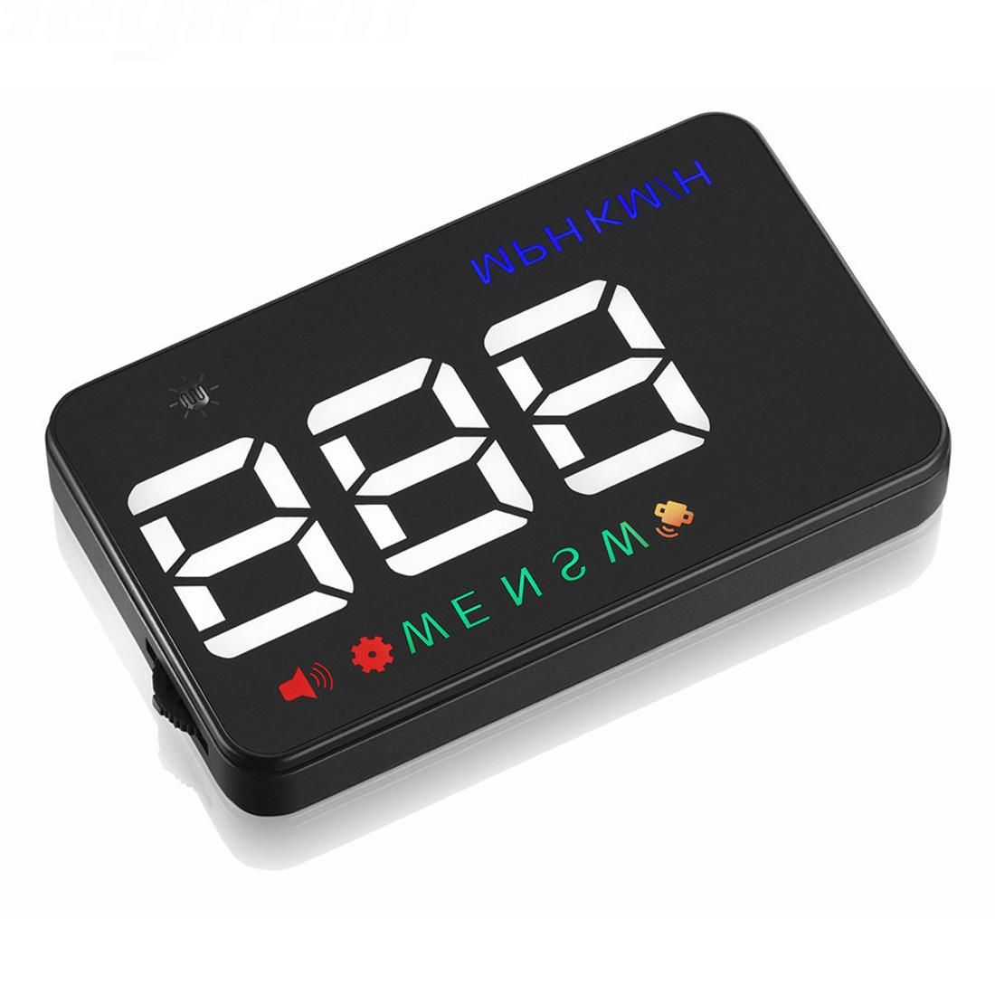 Geyiren A5 HUD 3.5 inch Car Head Up Display with GPS System, Two Mode Display, Light Sensors, KM/h MPH Speed, Compass, Speed Alarm (Black)