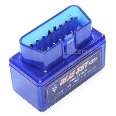 Super Mini ELM327 Bluetooth OBDII V2.1 Car Diagnostic Interface Tool, Support OBDII-ISO 9141-2, ISO 14230-4, CAN ISO-15765-4 (Blue)