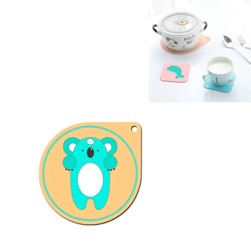 Cartoon Insulation Pad Placemat Anti-scalding Creative Home Cute Bowl Mat PVC Coaster (Little Bear)