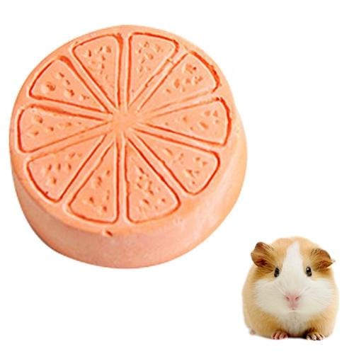 Pet Fruit Type Calcium Stone Hamsters Rabbits Small Pets Teeth Grinding Stones Pets Training Tools (Orange)
