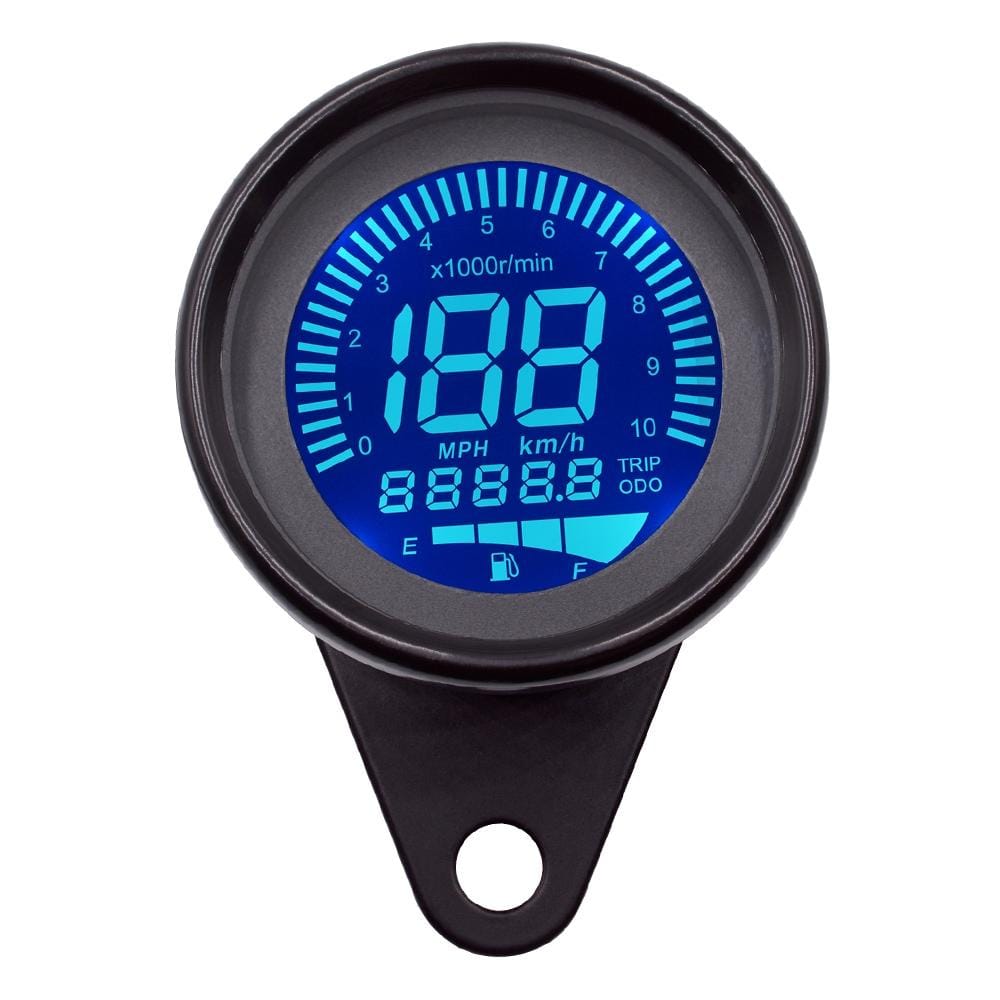 Motorcycle Multi-functional Modification Instrumentation Motorcycle Odometer Speedometer Tachometer Oil Gauge (Black)