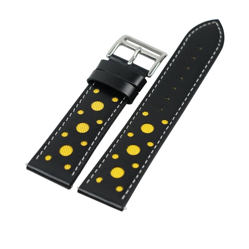 22mm For huawei watch GT2e / GT / GT2 46mm Hollow Leather Strap (Yellow)