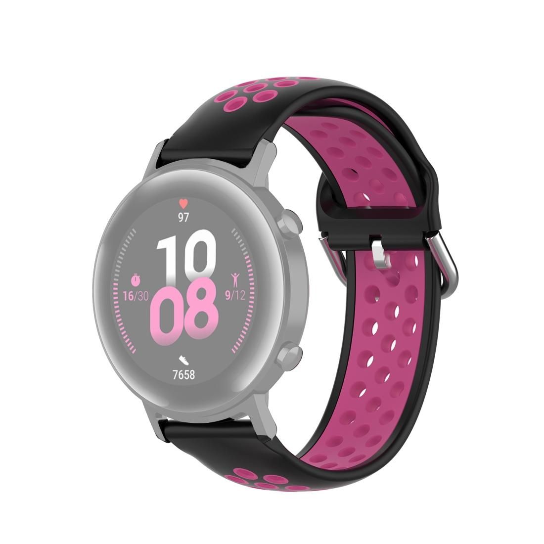 20mm Universal Sports Two Colors Silicone Replacement Strap Watchband (Black Purple)