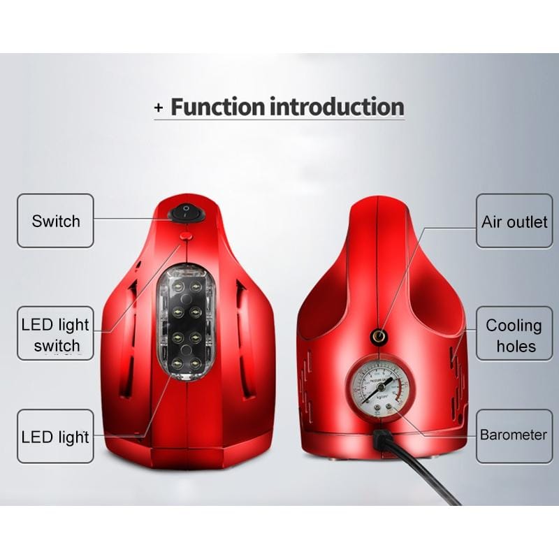 DC 12V 100W Four In One Portable  Car Tire Pump Inflatable Pump (Red)