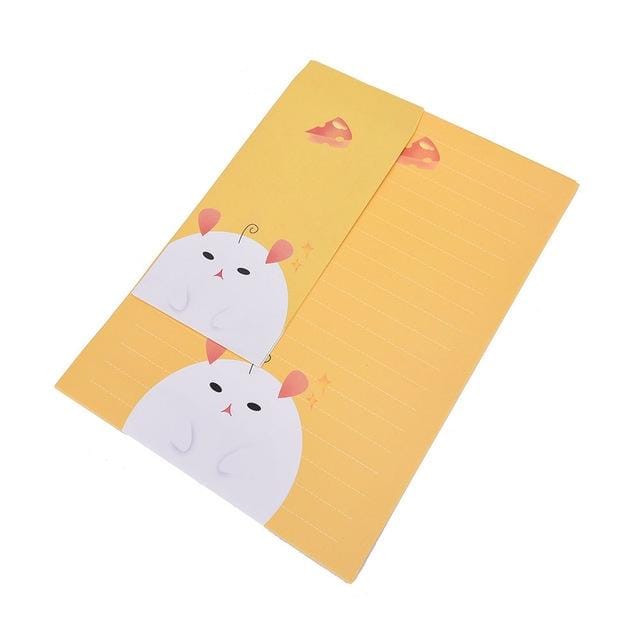 Card Communication Paper Envelope Set Cute Romantic Love Letter 3 Envelope +6 Letter Paper Sets (Mouse)