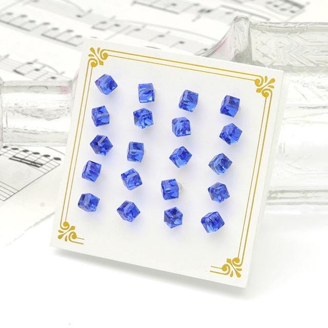 10 Pairs/Set Crystal Earrings Female Fashion Jewelry Earrings (Sapphire)