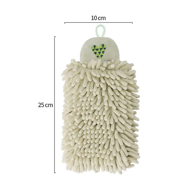 Hand Towel Cartoon Embroidered Quick-drying Hanging Kitchen Towel (Yellow)