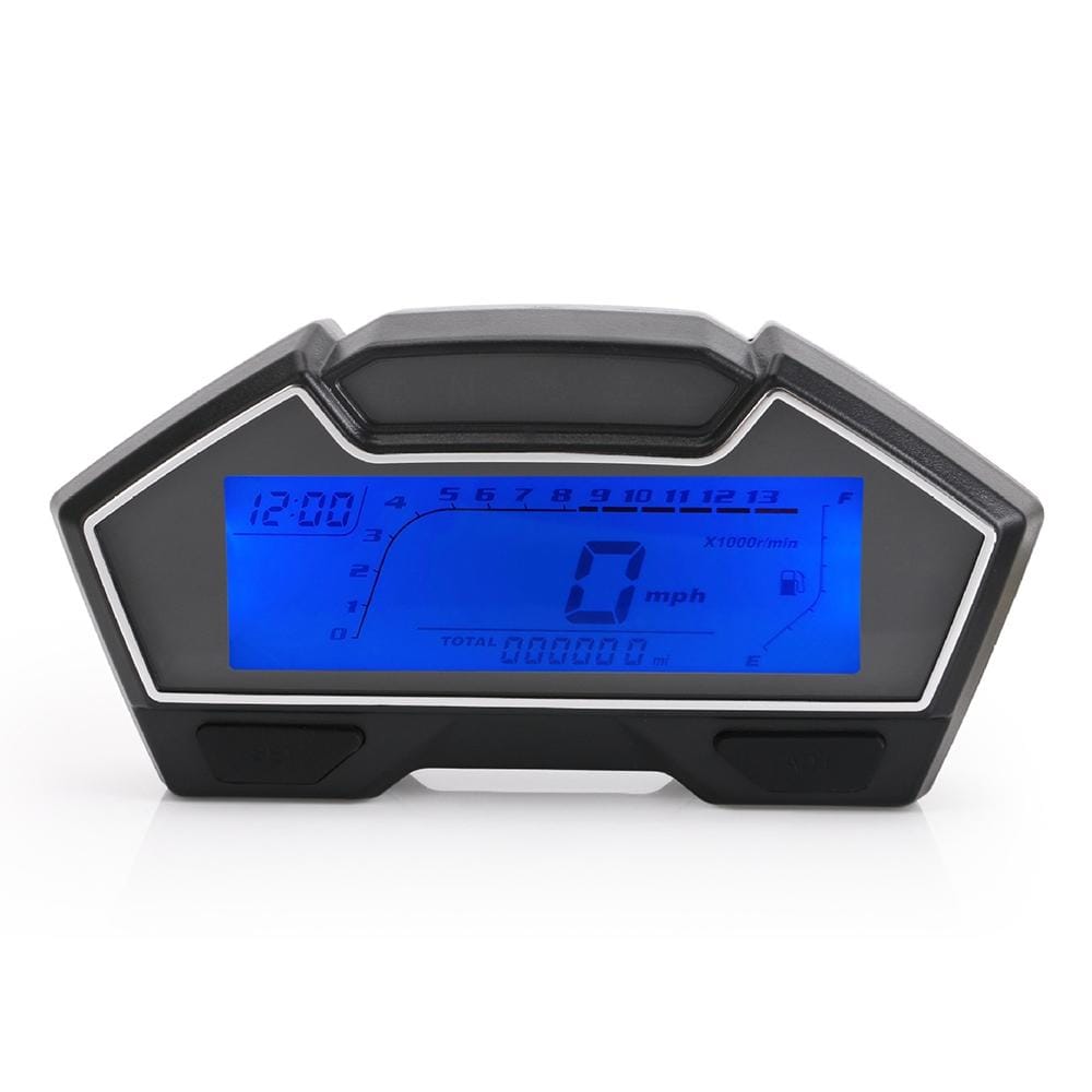 Speedpark Universal Motorcycle Modified LCD Speedometer Odometer Speed Fuel Gauge