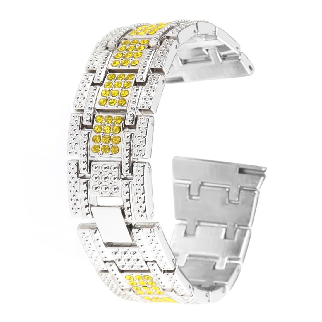 Metal Wrist Strap Watch Band for Samsung Gear S3 (Silver Yellow)