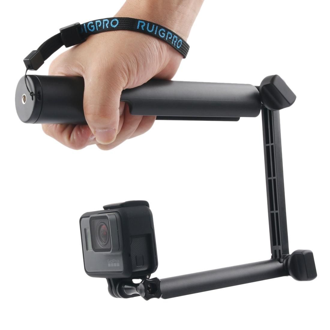 3-Way Monopod + Magic Mount Selfie Stick for GoPro HERO9 Black / HERO8 Black /7 /6 /5 Session /5 /4 Session /4 /3+ /3 /2 /1, Xiaoyi Sport Cameras, Length: 24.5-63cm (Black)