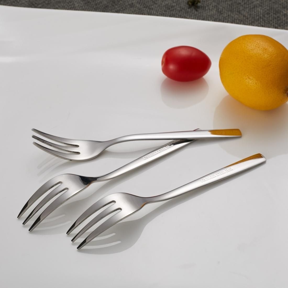 3 PCS 304 Stainless Steel Hotel Restaurant Fruit Fork Salad Cake Fork