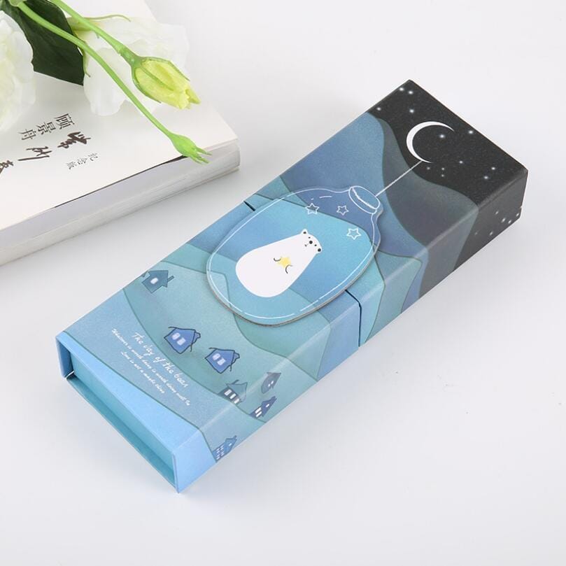 Creative Starry Sky Simple Multifunctional Folding Pen Holder Pencil Bag School Supplies (Listen to Starry Sky D)