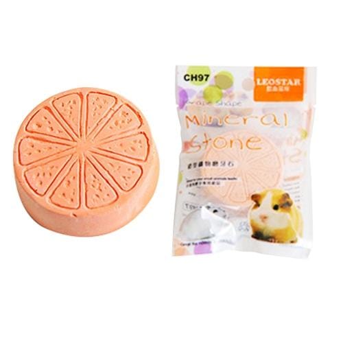 Pet Fruit Type Calcium Stone Hamsters Rabbits Small Pets Teeth Grinding Stones Pets Training Tools (Orange)
