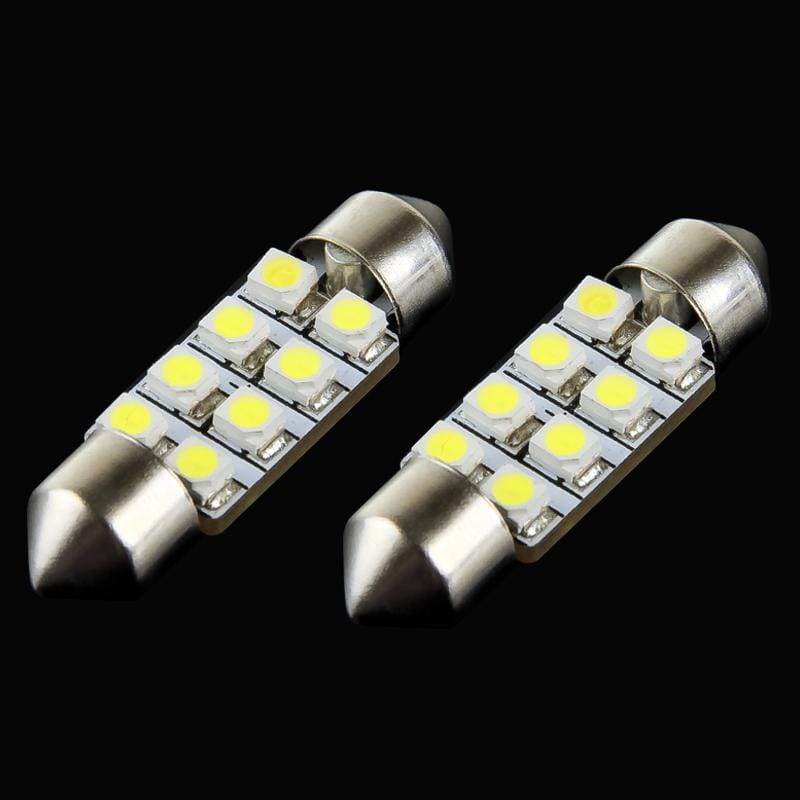 1. Pair 36mm Super White 8 LED Car Reading Light Bulb