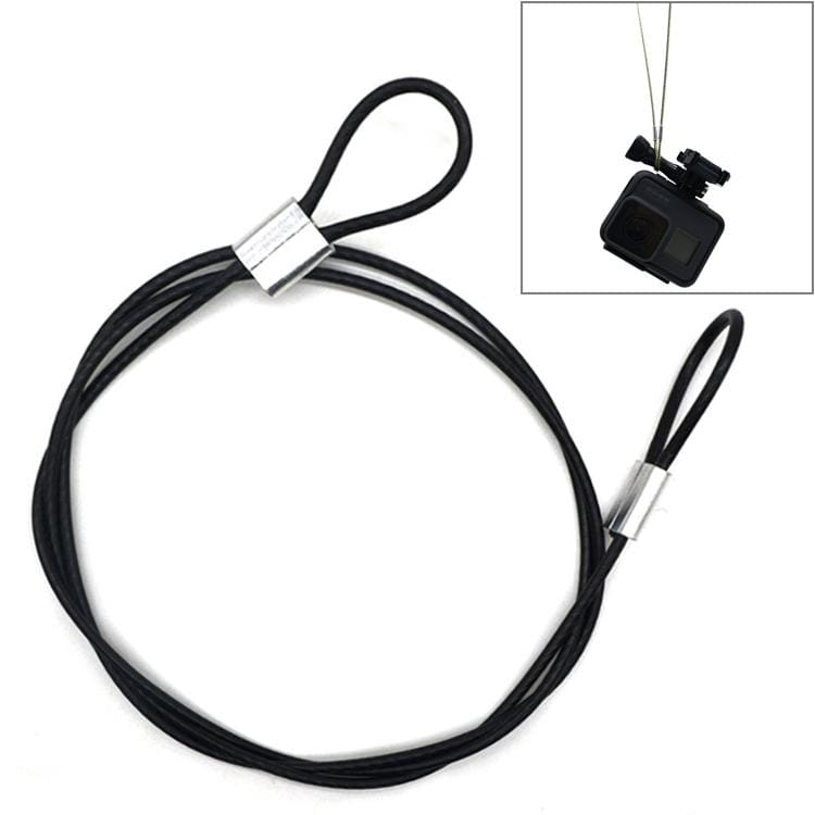 60cm Action Camera Universal Screw Anti-lost Wire Safety Rope for GoPro Fusion/Hero6/Hero5/Xiaoyi/Xiaomi (Black)