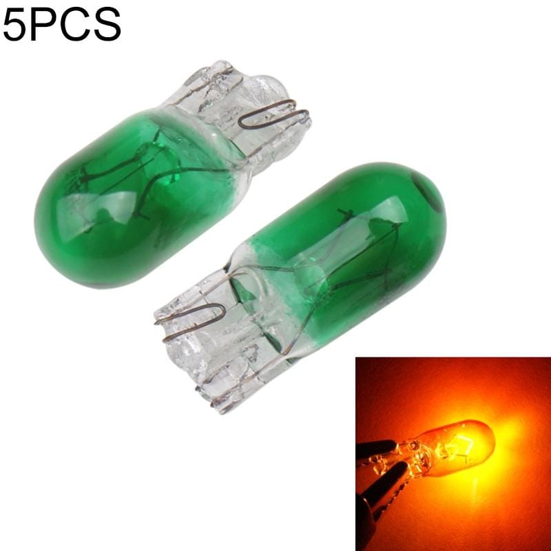 5pcs T10 12v 5w car instrument light reading light (Green)