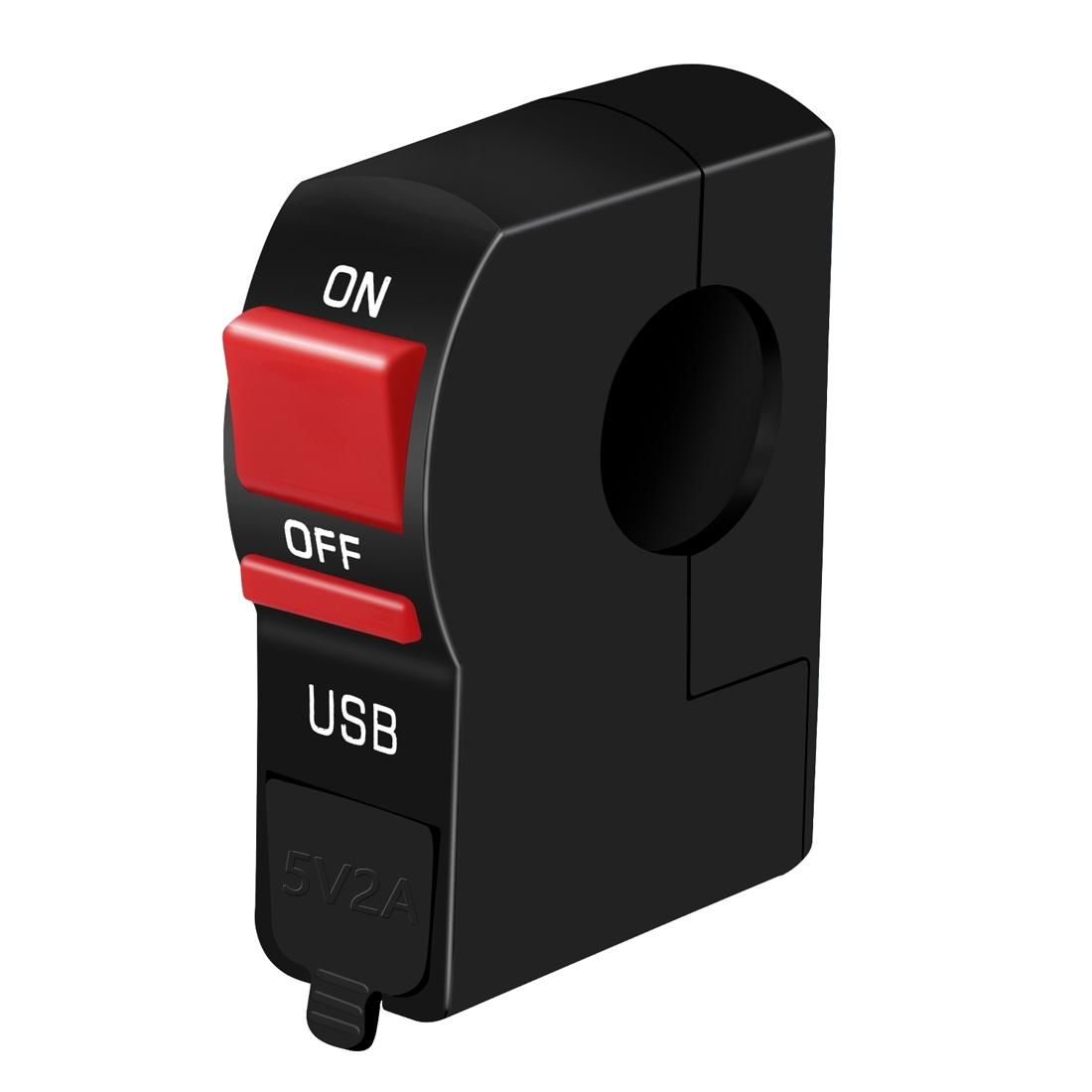 Motorcycle Faucet Headlight Waterproof Switches and DC12V 2A USB Phone Charger