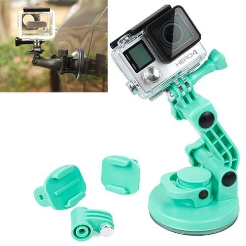 TMC Car Suction Cup Mount + Tripod Adapter + Handle Screw for GoPro Hero 4 / 3+ / 3 / 2 / 1 (Green)