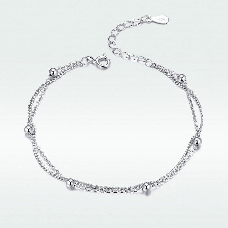 Sterling Silver S925 Women Bracelet Jewelry Platinum Plated Jewelry Silver Bracelet