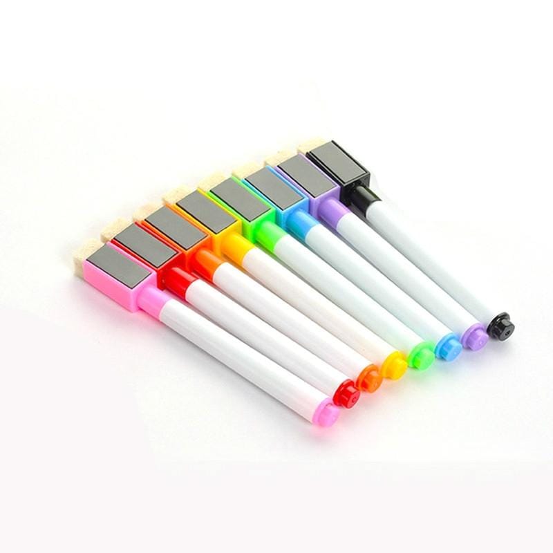 8 PCS / Set Whiteboard Pen Environmentally Erasable Special Repetitive Writing Board Pen with Magnet Brush (8 Color)