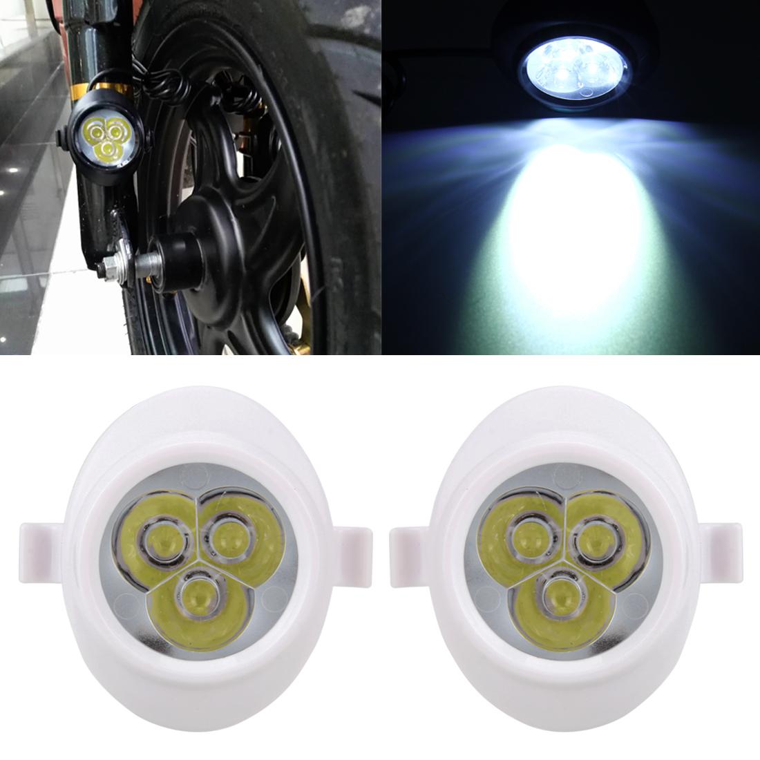 2 PCS DC 12V 2W Motorcycle Front Shock Absorber Light with 3 SMD-2835 LED Bulbs, White Light (White)