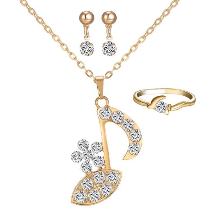 Classic Simple Rhinestone Geometric Ladies Jewelry Set (1501204C0)