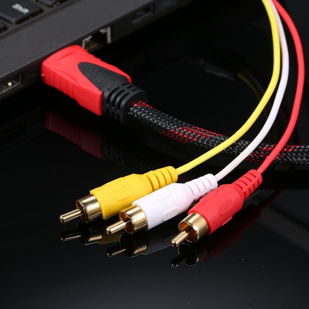 HD RCA Audio Video Cable HD to 3 RCA Male AV Wire Cord 1.5M