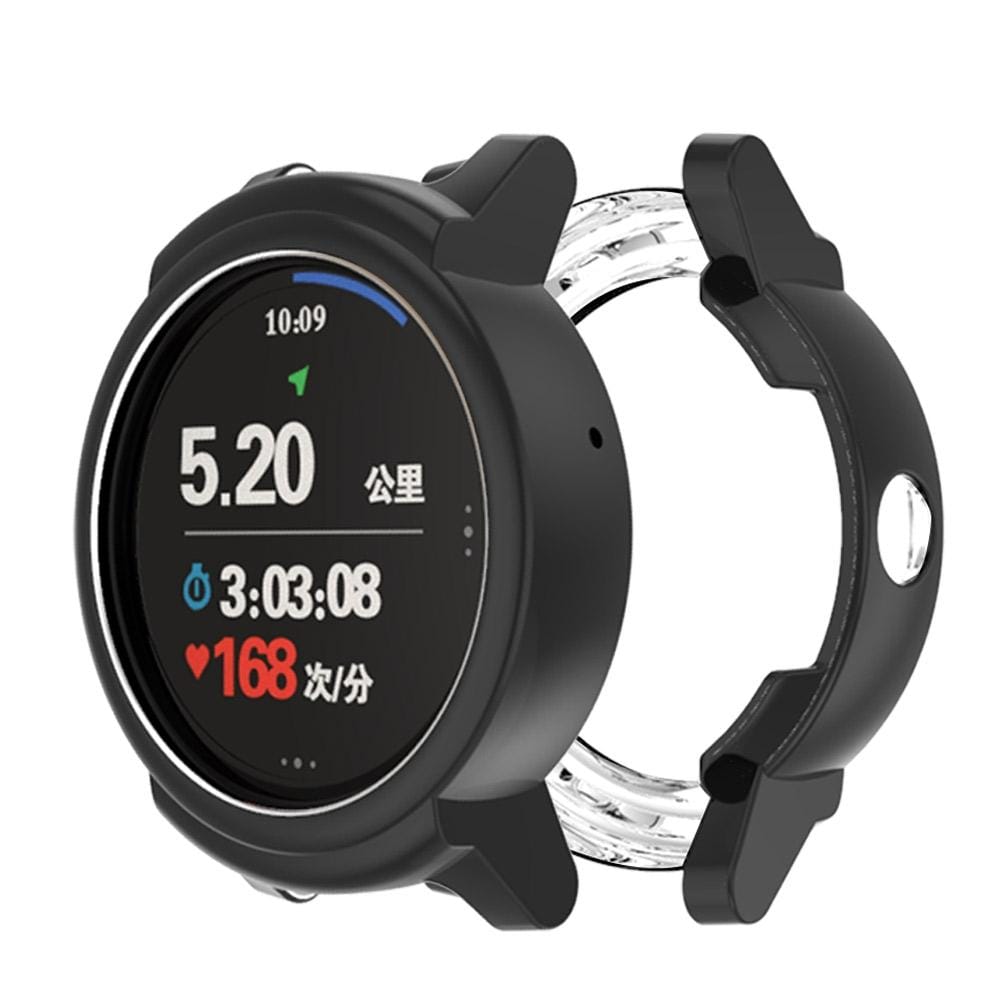 For Ticwatch E Galvanized TPU Half-package Watch Case (Black)