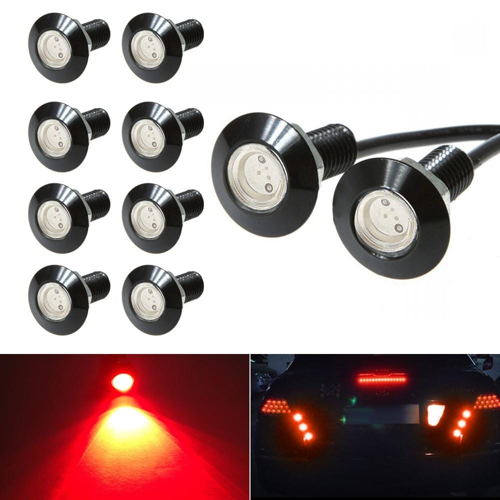 10 PCS 23mm 1.5W DC9-80V Motorcycle Eagle Eye Light Single Lens (Red Light)