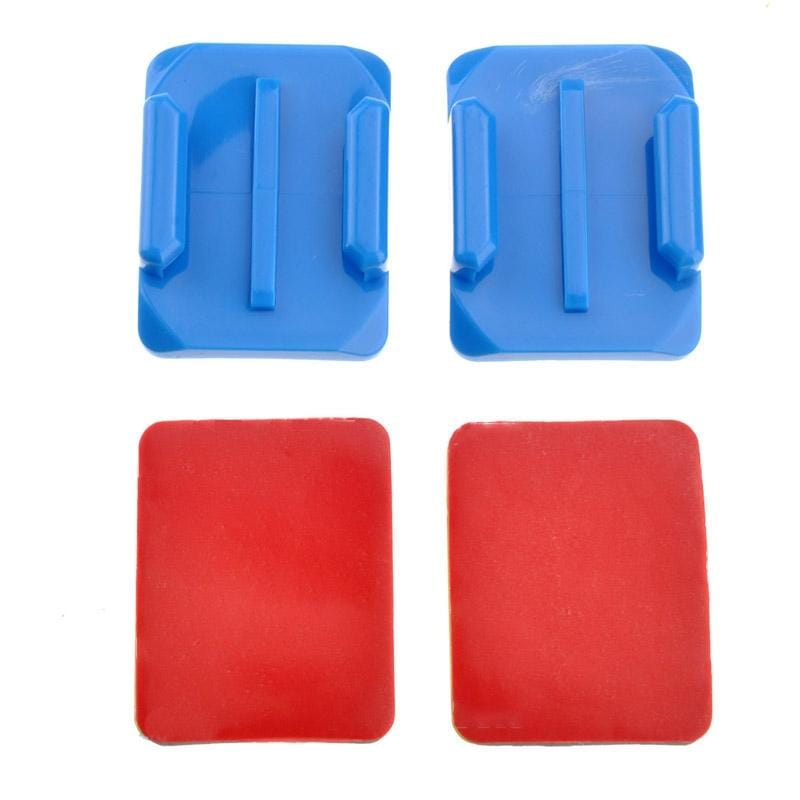 ST-12 2 x Curved Surface Adapters + 2 Adhesive Mount Stickers for GoPro  NEW HERO /HERO6   /5 /5 Session /4 Session /4 /3+ /3 /2 /1, Xiaoyi and Other Action Cameras (Blue)