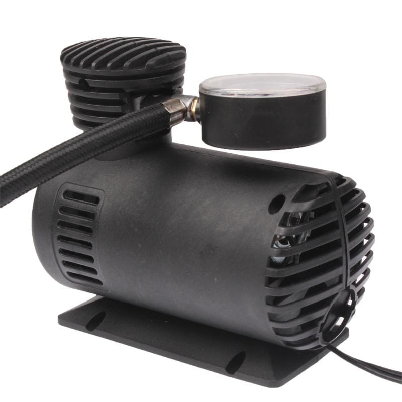 Portable Mini Auto Electric Air Compressor with Car Charger (Black)