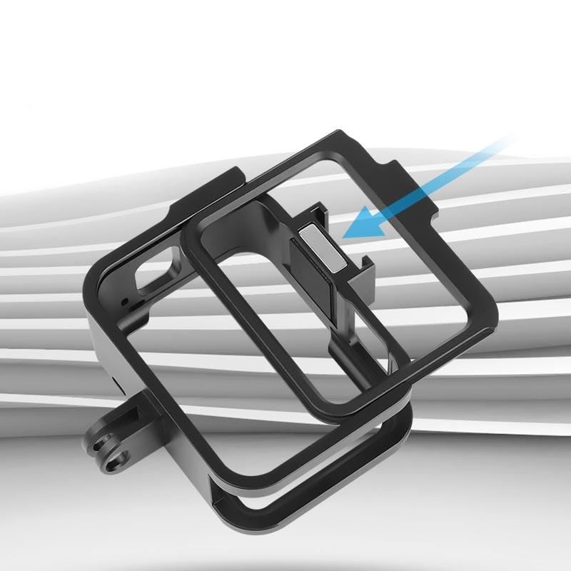 RUIGPRO for GoPro HERO8 Black Aluminium Alloy Standard Border Frame Mount Protective Case with Buckle Basic Mount & Screw (Black)