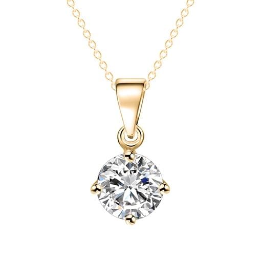 Simple Jewelry Round Shape Pendant Necklace for Women Wedding Jewelry (Gold)