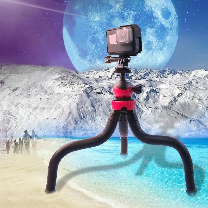 Mini Octopus Flexible Tripod Holder with Phone Clamp for iPhone, Galaxy, Huawei, GoPro HERO9 Black / HERO8 Black /7 /6 /5 /5 Session /4 Session /4 /3+ /3 /2 /1, Xiaoyi and Other Action Cameras