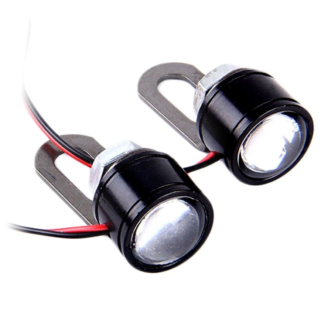 2 PCS 12V 3W  White Light Eagle Eyes LED Strobe Light For Motorcycle ?Wire Length: 90cm (Style2)