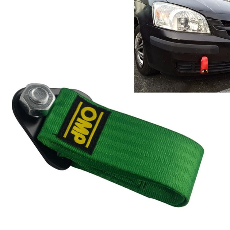 High Strength Nylon Tow Ropes Racing Car Universal Tow Eye Strap Tow Strap (Green)