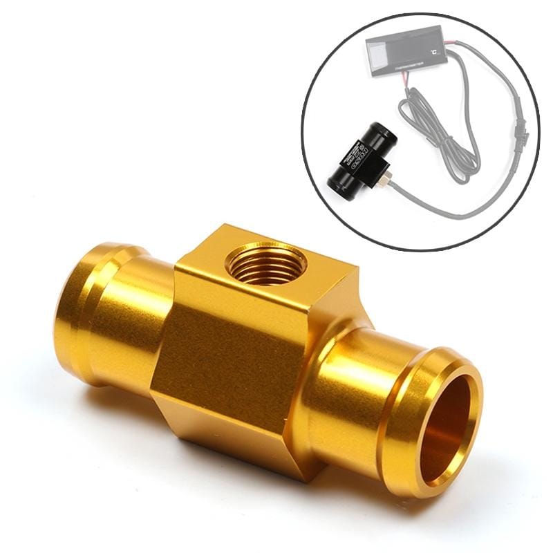 Motorcycle Modification Parts Universal CNC Aluminum Water Temperature Gauge Sensor Joint Transfer Interface, Size: 18mm (Gold)