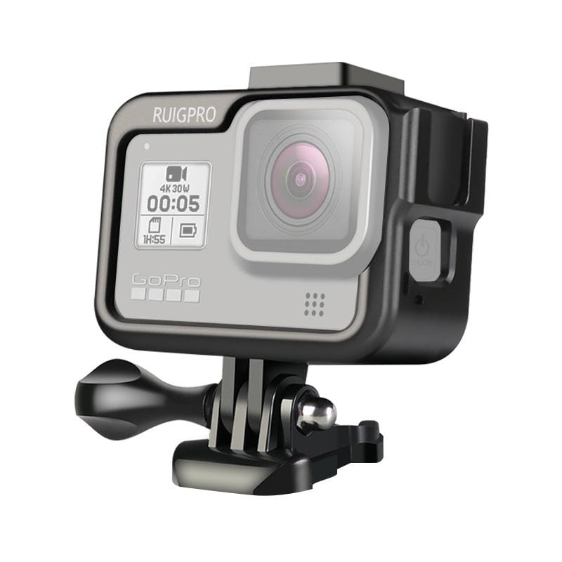 RUIGPRO for GoPro HERO8 Black Aluminium Alloy Standard Border Frame Mount Protective Case with Buckle Basic Mount & Screw (Black)