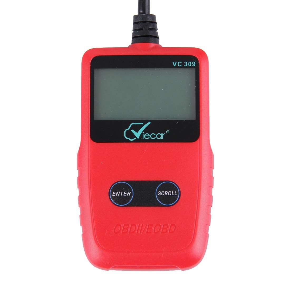 Viecar CV309 OBDII EOBD Car Diagnostic Tool Code Scanner Fault Reader (Red)