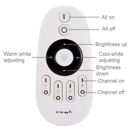 2.4G RF Remote Control, Adjustable E27 LED Bulb Lights Lamps Color Temperature Brightness