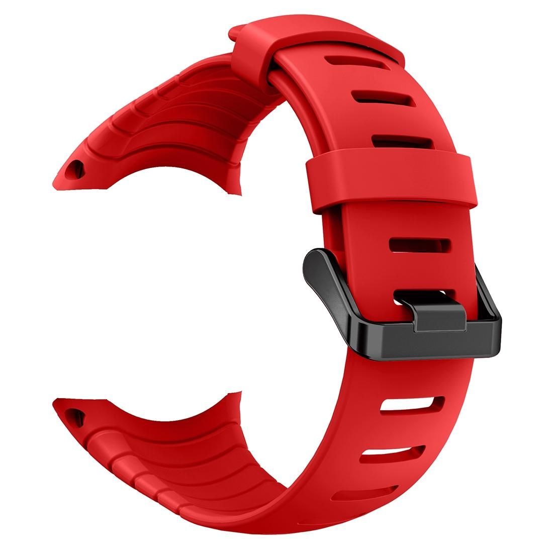 For Sunnto Core Series Square Steel Buckle Silicone TPU Watch Bands (Red)