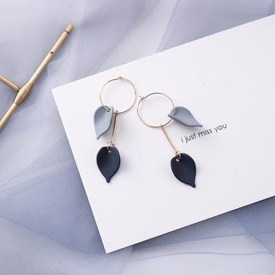 Summer Blue Geometric Acrylic Hollow Drop Earrings for Women Party Beach Jewelry (A7312)