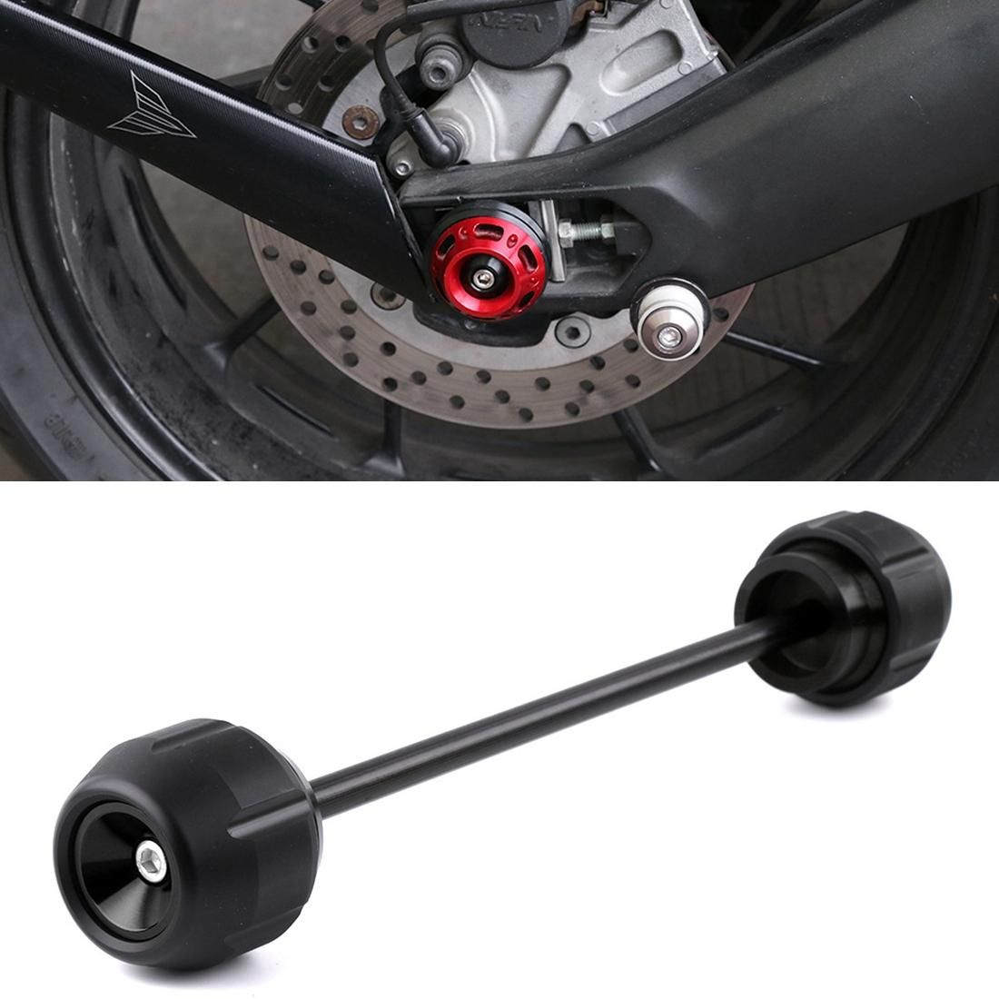 Modified Rear Wheels Drop Resistance Aluminum Alloy Ball Crash Protection Bars for Yamaha FZ09 MT-09 (Black)