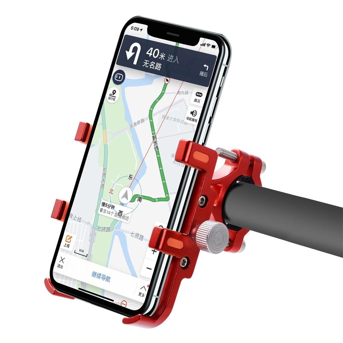 MPB-91 Motorcycle Six Claws Aluminium Alloy Mobile Phone Holder Bracket (Red)