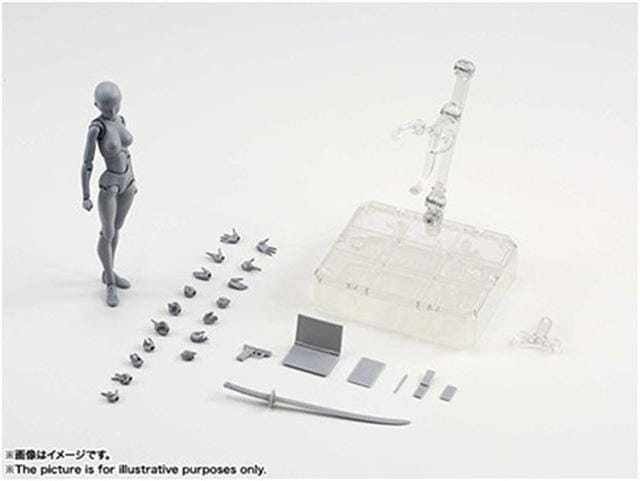 Figuarts Body Body-Chan Body-Kun Grey Color Ver Black PVC Action Figure Collectible Model Toy (A)