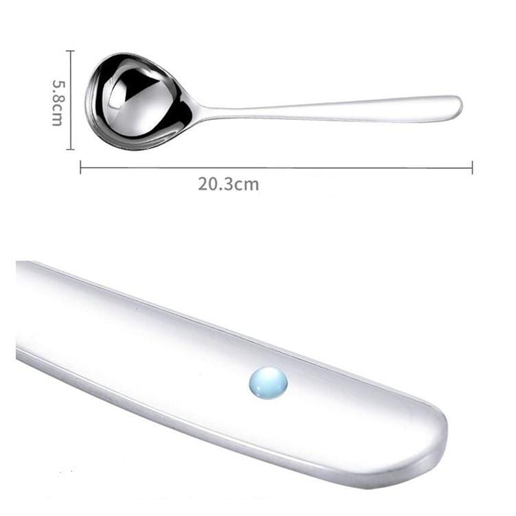 3 PCS Stainless Steel Sauce Spoon Creative Big Head Long Handle Spoon, Color:Black