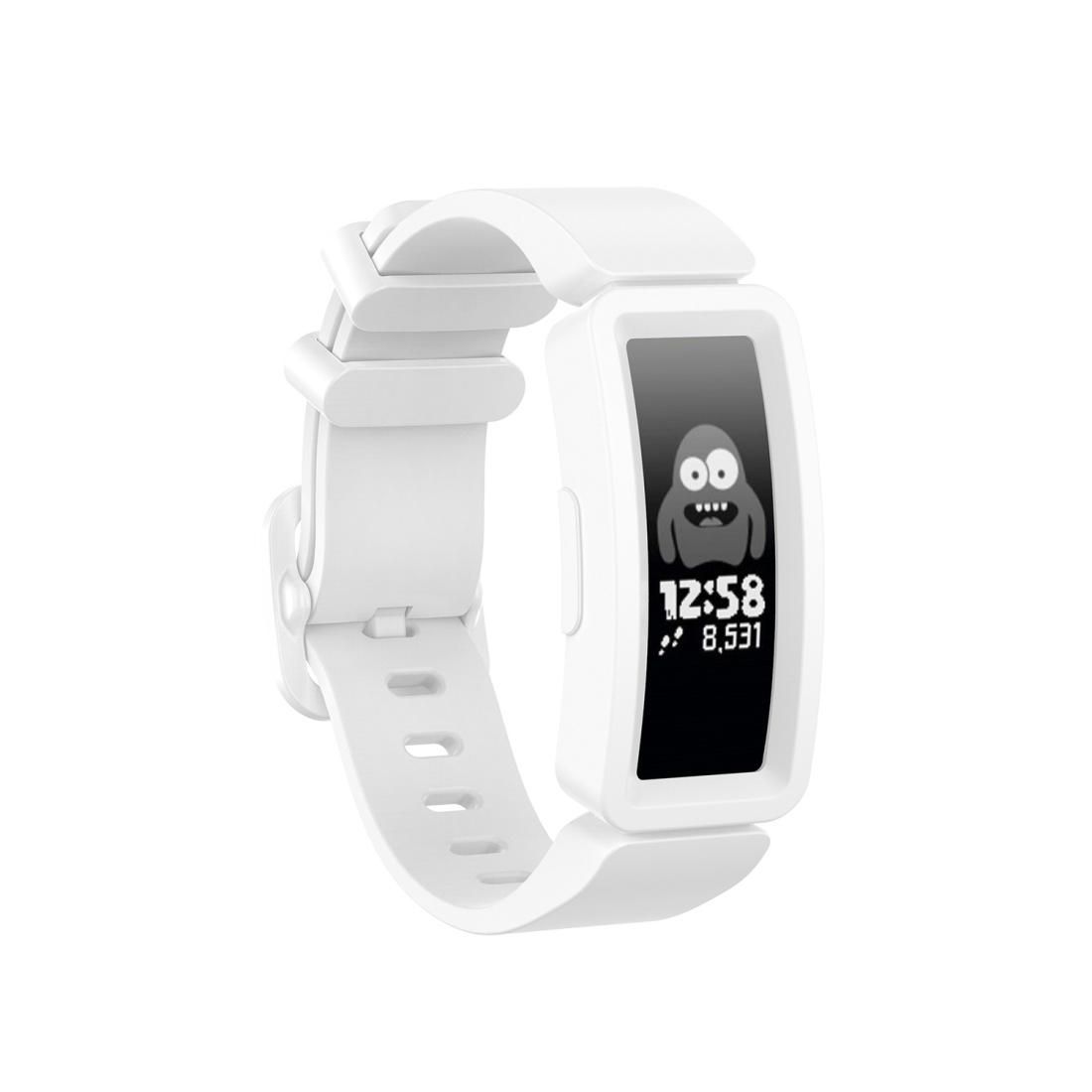 For Fitbit Inspire HR / Ace 2 Silicone Smart Watch Replacement Strap Wristband (Red + Green Buckle)