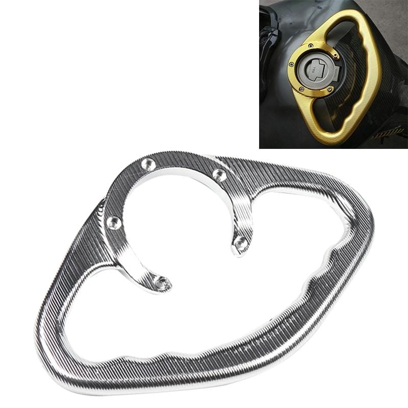 MT07 Modified CNC Fuel Tank Handrail MT09 Universal Fuel Tank Cap Handrail for Yamaha Series (Silver)