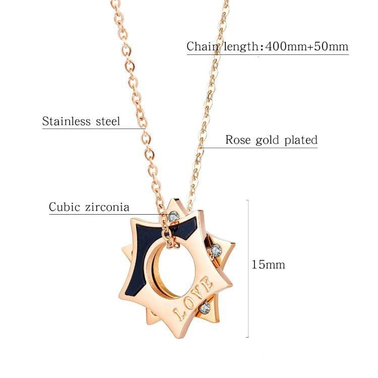 OPK 1675 Star Titanium Steel Necklace Clavicle Chain Diamond Jewelry